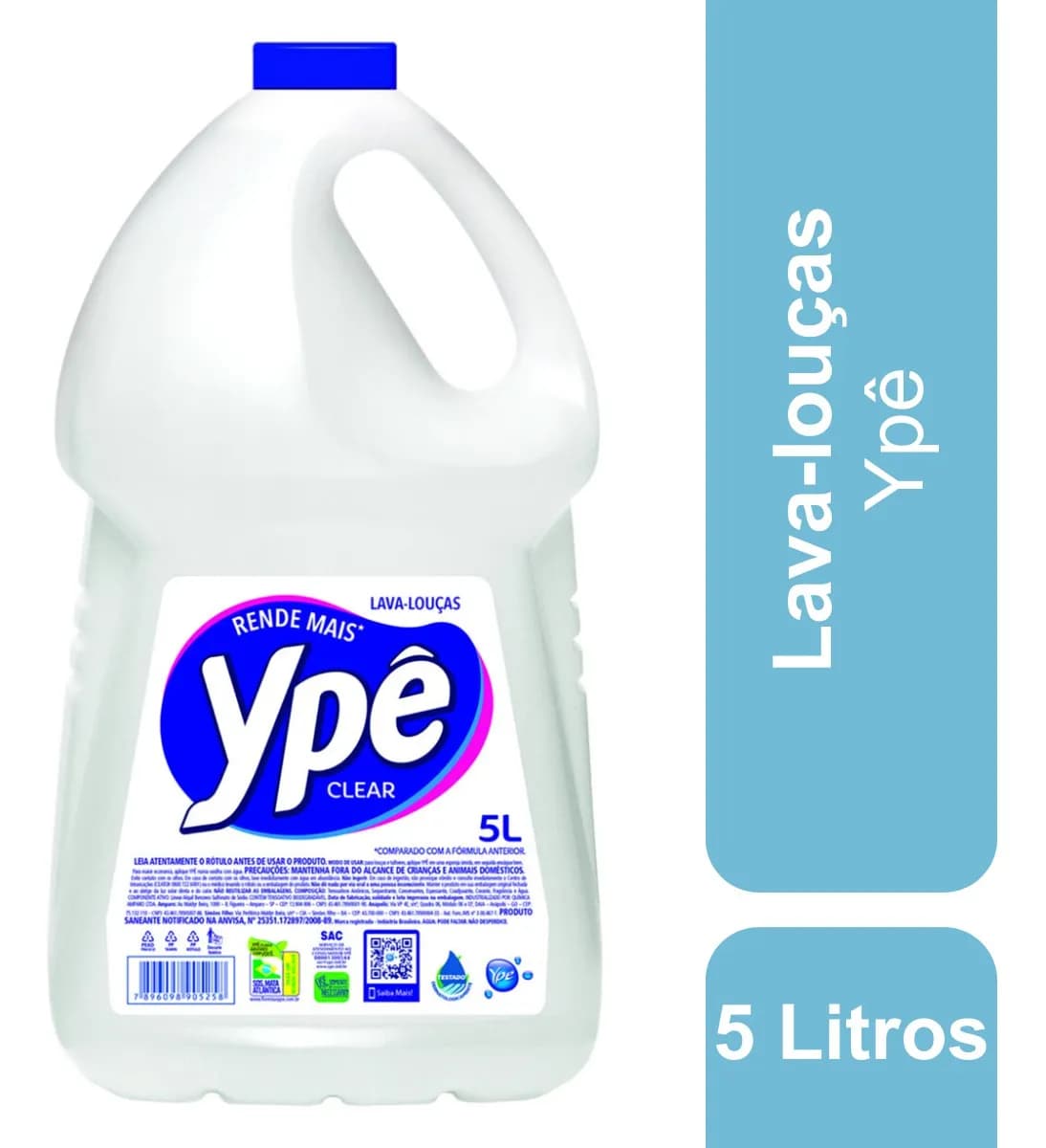 Detergente Líquido Lava-louças Rende Mais Clear 5 Litros Ypê